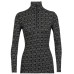 Термофутболка з довгим рукавом ICEBREAKER 250 Vertex LS Half Zip Alpine Geo WOMEN BLACK/SNOW/J S