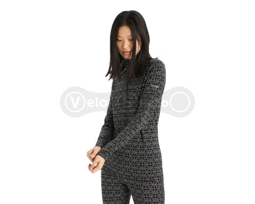 Термофутболка з довгим рукавом ICEBREAKER 250 Vertex LS Half Zip Alpine Geo WOMEN BLACK/SNOW/J S