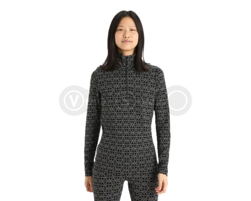 Термофутболка з довгим рукавом ICEBREAKER 250 Vertex LS Half Zip Alpine Geo WOMEN BLACK/SNOW/J S