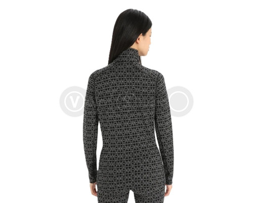 Термофутболка з довгим рукавом ICEBREAKER 250 Vertex LS Half Zip Alpine Geo WOMEN BLACK/SNOW/J S