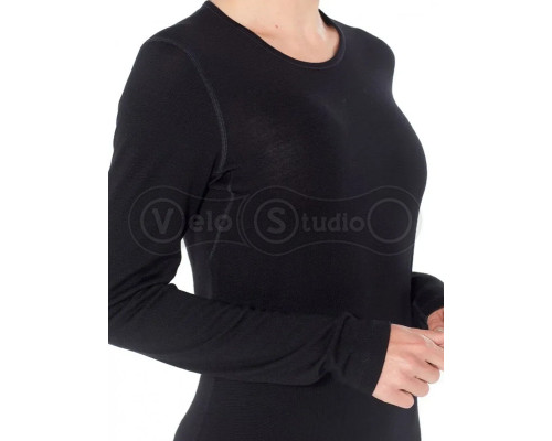 Термофутболка із довгим рукавом ICEBREAKER 260 Tech LS Crewe WMN Black S