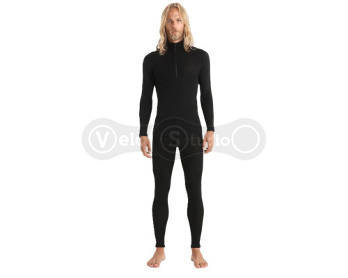 Термофутболка з довгим рукавом ICEBREAKER 175 Everyday LS Half Zip MEN BLACK L