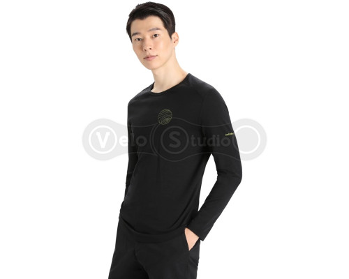Термофутболка с длинным рукавом ICEBREAKER 200 Oasis LS Crewe Alps 3D MEN BLACK M