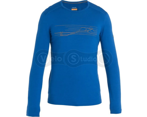 Термофутболка с длинным рукавом ICEBREAKER 200 Oasis LS Crewe Ski MEN LAZURITE L