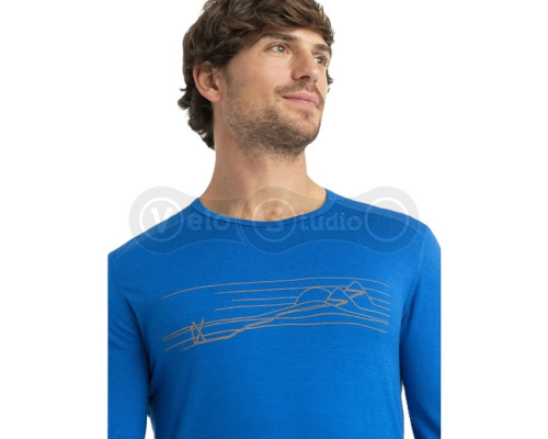 Термофутболка с длинным рукавом ICEBREAKER 200 Oasis LS Crewe Ski MEN LAZURITE L