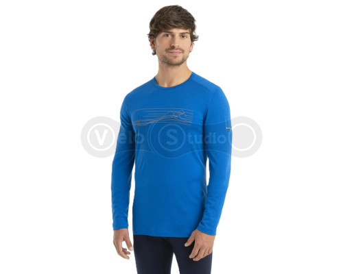 Термофутболка с длинным рукавом ICEBREAKER 200 Oasis LS Crewe Ski MEN LAZURITE M