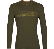 Термофутболка із довгим рукавом ICEBREAKER 200 Oasis LS Crewe Ski Stripes MEN LODEN M