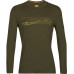 Термофутболка с длинным рукавом ICEBREAKER 200 Oasis LS Crewe Ski Stripes MEN LODEN M