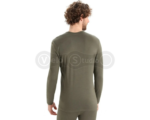 Термофутболка с длинным рукавом ICEBREAKER 200 Oasis LS Crewe Ski Stripes MEN LODEN M