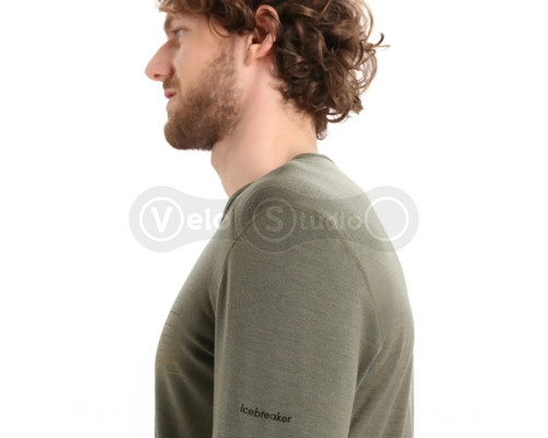 Термофутболка с длинным рукавом ICEBREAKER 200 Oasis LS Crewe Ski Stripes MEN LODEN M