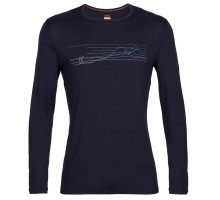 Термофутболка із довгим рукавом ICEBREAKER 200 Oasis LS Crewe Ski Stripes MEN MIDNIGHT M