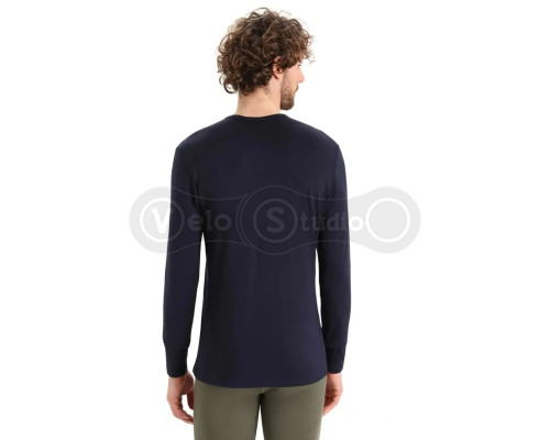 Термофутболка с длинным рукавом ICEBREAKER 200 Oasis LS Crewe Ski Stripes MEN MIDNIGHT M