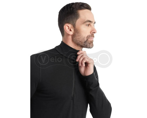 Термофутболка с длинным рукавом ICEBREAKER 200 Oasis LS Half Zip MEN BLACK L