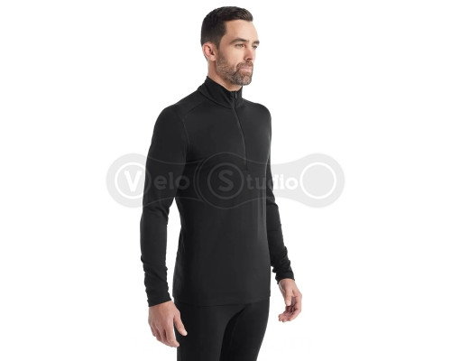 Термофутболка с длинным рукавом ICEBREAKER 200 Oasis LS Half Zip MEN BLACK L