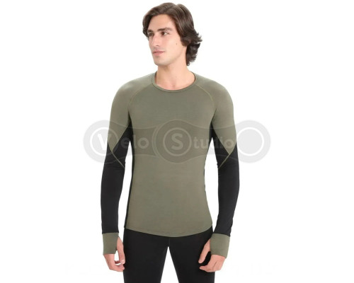 Термофутболка с длинным рукавом ICEBREAKER 260 Zone LS Crewe MEN LODEN/BLACK M