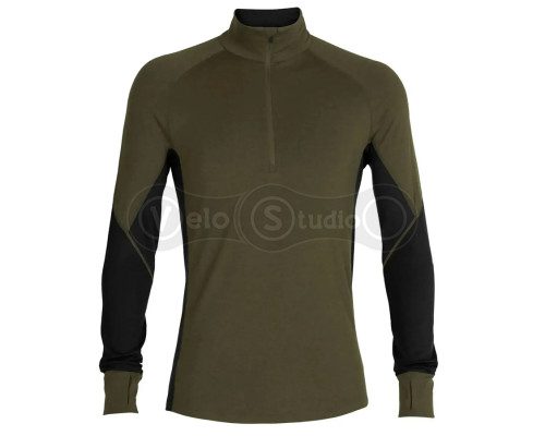 Термофутболка с длинным рукавом ICEBREAKER 260 Zone LS Half Zip MEN LODEN/BLACK L