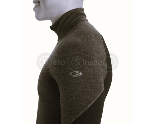 Термофутболка с длинным рукавом ICEBREAKER 260 Zone LS Half Zip MEN LODEN/BLACK M