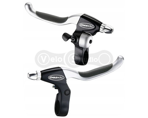 Гальмівні ручки TEKTRO CL530RS+CL535RT з дзвінком, чорний/сріблястий, пара