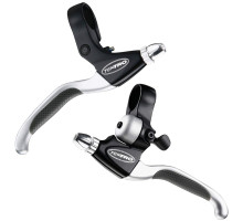 Гальмівні ручки TEKTRO CL530TS+CL535RT з дзвінком, чорний/сріблястий, пара