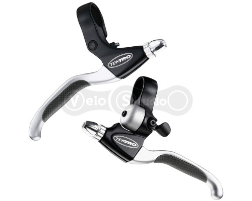 Гальмівні ручки TEKTRO CL530TS+CL535RT з дзвінком, чорний/сріблястий, пара