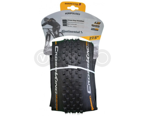 Покришка безкамерна Continental Cross King ShieldWall 27.5" | 27.5 x 2.2 чорна, доладна skin