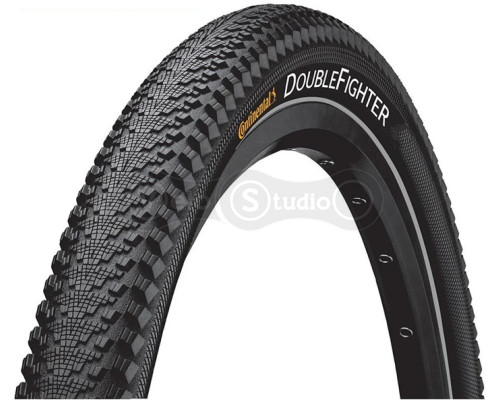 Покришка Continental Double Fighter III, 27.5x2.0, чорна, не складана, світловідбивна, Sport, 845гр.