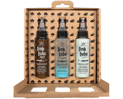 Набір мастил для ланцюга Peaty's LinkLube All Seasons Starter Pack, Dry/Wet/All-Weather, 3x 60ml