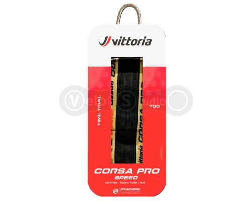 Вело покрышка Vittoria Corsa Pro Speed 700x26c TLR, бежевая боковина