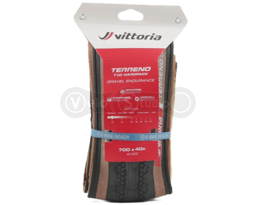 Вело покришка Vittoria Terreno T10 700x40c Hardpack Gravel Endurance, бежева боковина