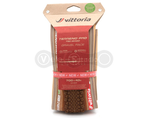 Вело покрышка Vittoria Terreno PRO T50 mixed 700x40c, бежевая боковина