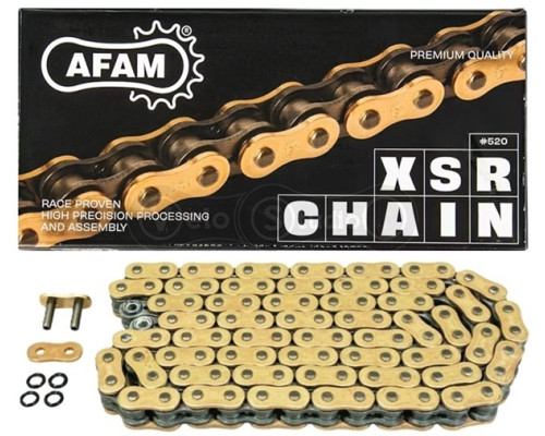 Ланцюг AFAM XSR Chain - 520 [Gold], 520-112L / Seal Ring