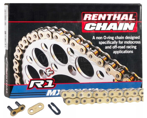 Ланцюг Renthal R1 Chain - 428 [Gold], 428-138L / No Seal