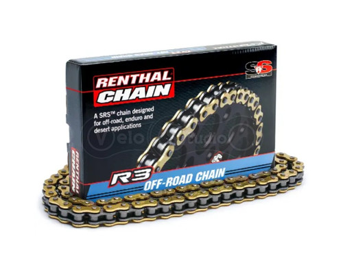 Цепь Renthal R3-3 Off-Road SRS Chain - 520 [Gold], 520-120L / Seal Ring