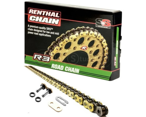 Цепь Renthal R3-3 Road SRS Chain - 520 [Gold], 520-130L / Seal Ring