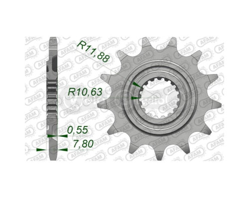 Передняя звезда AFAM 520 Sprocket 20324 - Honda, 14z