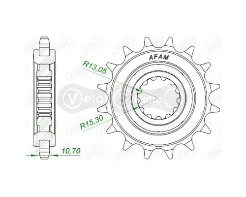 Передняя звезда AFAM 525 Rubber Sprocket 21607NR - Yamaha, 16z