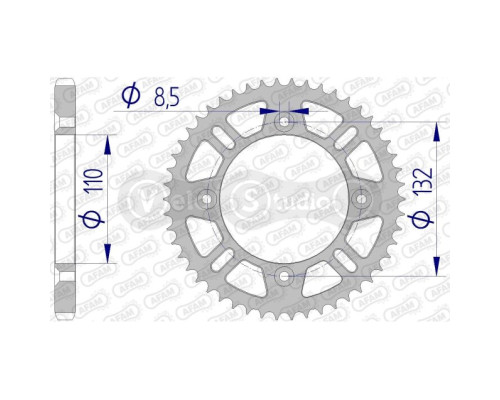 Задняя звезда AFAM 428 Aluminium Chainwheel 72102N - KTM [Silver], 49z