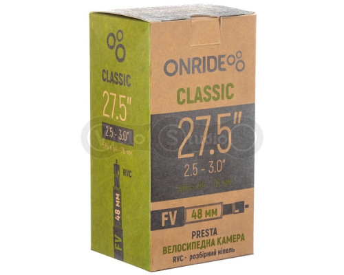 Вело камера ONRIDE Classic 27,5x2,5-3,0 (584x64-76) FV 48 RVC