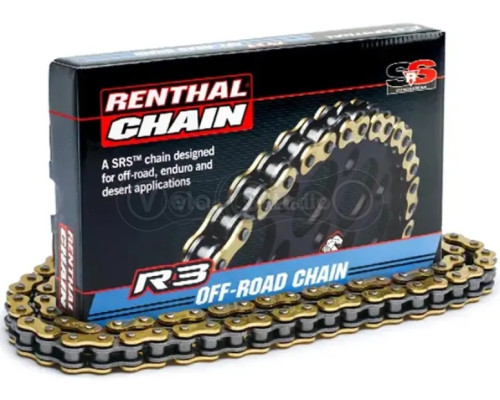 Цепь Renthal R3-3 Off-Road SRS Chain - 520 [Gold], 520-116L / Seal Ring