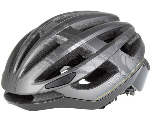 Велошлем ONRIDE Focus чорний/сірий M (55-58 см) Cool Max подушечки