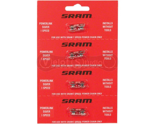 Замок цепи SRAM PC1 PowerLock 1-Speed Silver (4 pcs)