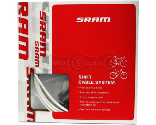 Набір сорочки та троса перемикання SRAM SLICKWIRE PRO 4mm Road/MTB Shift White