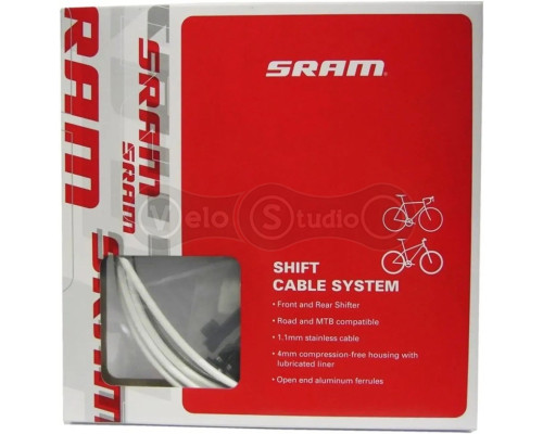 Набор рубашки и троса переключения SRAM Standart 4mm Road/MTB Shift White
