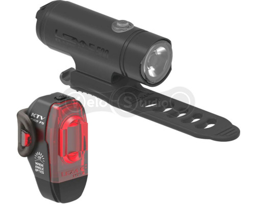 Комплект фари та мигалки Lezyne Classic Drive / KTV Pro чорний 500/75 люмен Y13