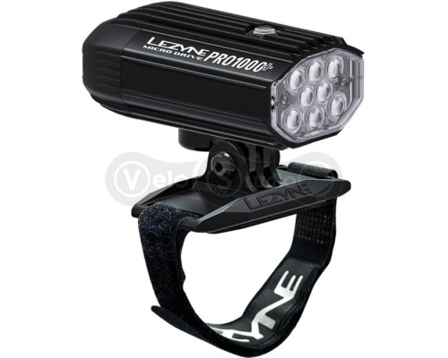 Фара на шлем LEZYNE HELMET MICRO DRIVE PRO 1000+ FRONT чёрная матовая 1000 люмен Y18