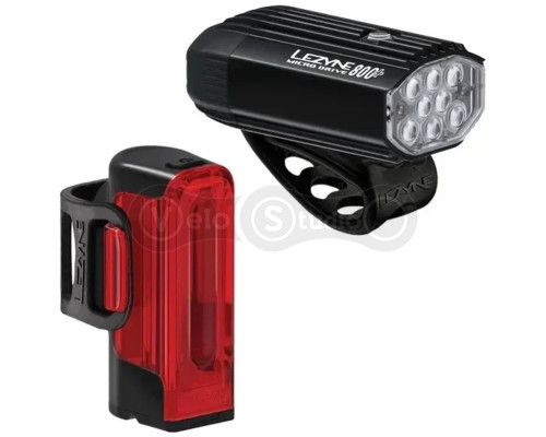 Комплект фари та мигалки Lezyne Micro 800+/Strip 300+ чорний 800/300 люмен Y17