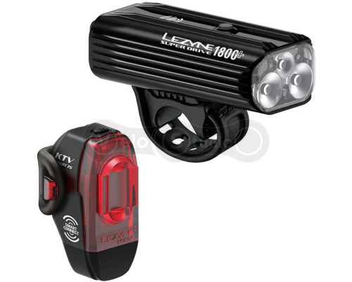 Комплект освещения LEZYNE SUPER DRIVE 1800+ SMART FRONT LOADED чёрний 1800 люмен/150 люмен Y18