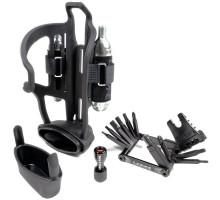 Флягодержатель Lezyne Tubeles Flow Storage Loaded с мультитулом V PRO 17 баллоны СО2