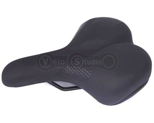 Седло Green Cycle GCS-2602, 270мм x 190мм, стальные рейлы, черное
