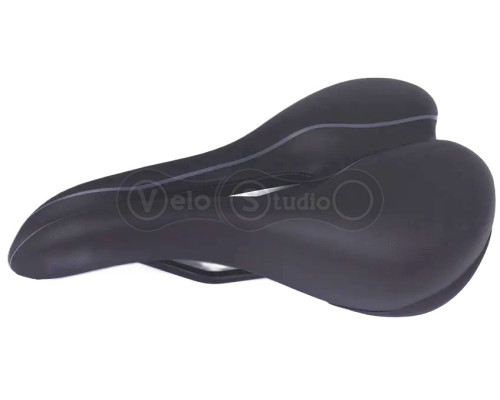 Седло Green Cycle GCS-2604, 280мм x 180мм, стальные рейлы, черное